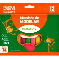 Massa De Modelar 180g 12 Cores Amido Un Leoleo Massinha