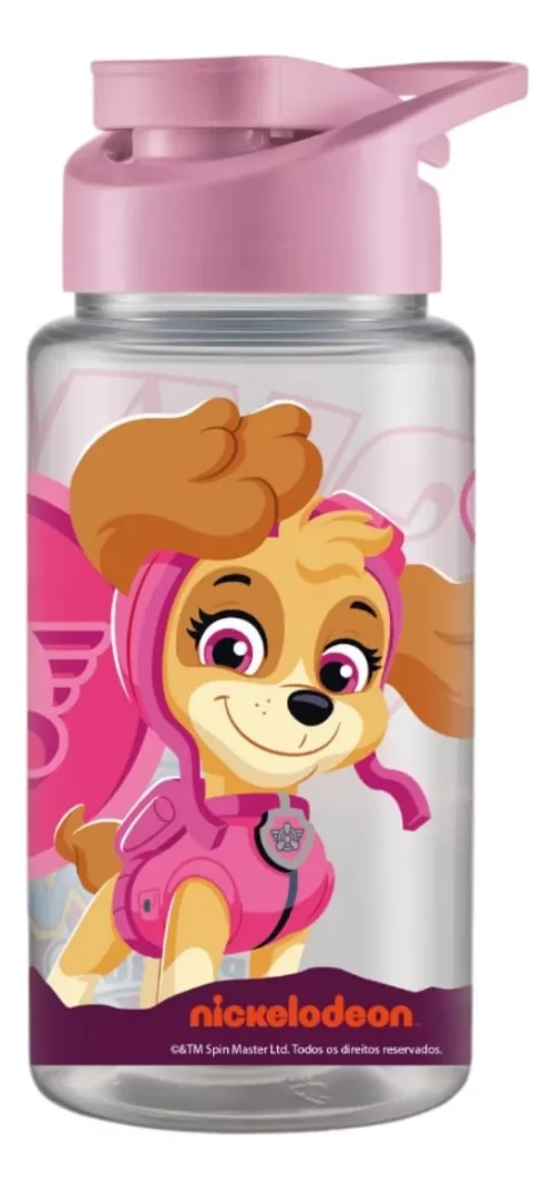 Squeeze Garrafinha Patrulha Canina Plástico 500ml Lancheira