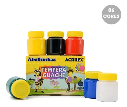 Tinta Guache 6 Cores Acrilex 15ml - Acrilex