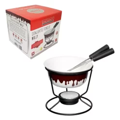 Conjunto Fondue Willy 5 Pçs Para Queijo Chocolate Porcelana