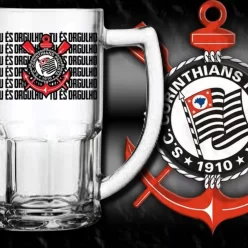 Caneca De Chopp Corinthians Oficial Licenciada Vidro 340ml