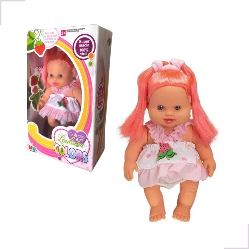 Boneca Baby Brinquedo Menina Lindinha Colors Morango M525