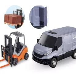 Van Miniatura Brinquedo Iveco Daily Com Empilhadeira Agille Cor sortido