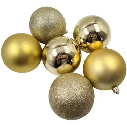 Kit 12 Bolas Para Arvore De Natal Decoração Dourada Gold 4cm