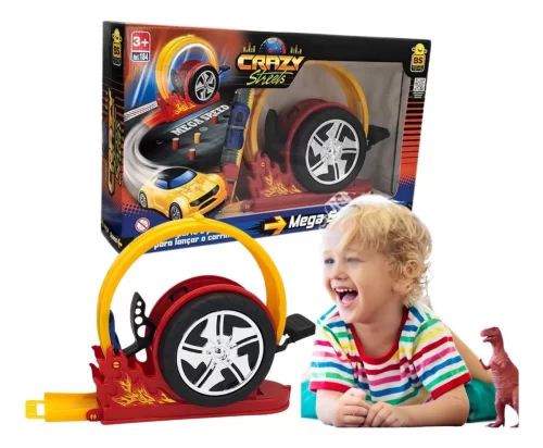 Kit Pista Carrinho Mega Speed Com Loop 360º E 02 Carrinhos