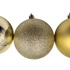 Kit 12 Bolas Para Arvore De Natal Decoração Dourada Gold 4cm