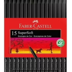 Lápis De Cor 15 Cores Supersoft Cores Quentes Faber Castell