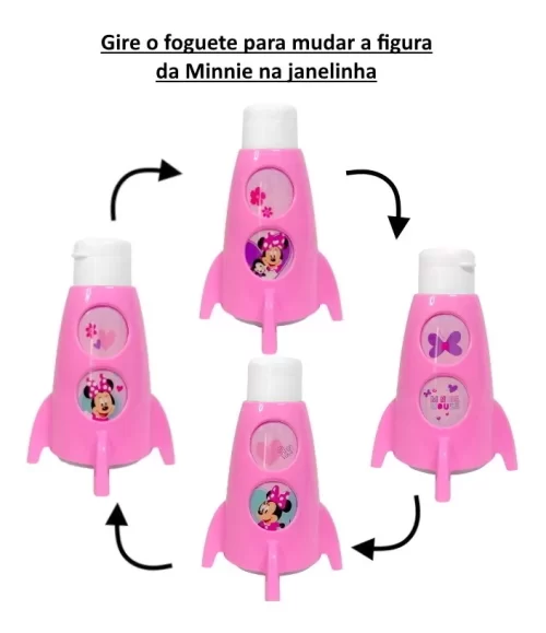 Garrafinha Foguete Minnie P/ Lancheira Janela Que Gira 320ml - Image 3