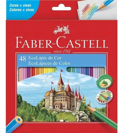 Lápis De Cor Faber Castell Ecolápis Sextavado 48 Cores