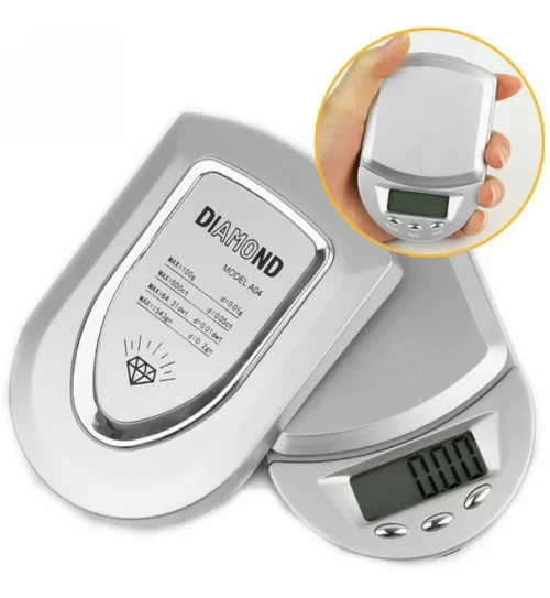 Mini Balança Digital De Bolso 1g Até 500g Alta Precisão Capacidade máxima 0.5 kg Cor Prata - Image 3