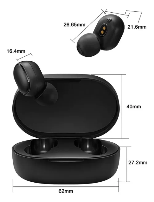 Fone De Ouvido Sem Fio Xiaomi Redmi Airdots 2 Preto - Image 2