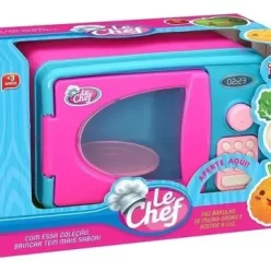 Forno Microondas Brinquedo Infantil Rosa Luz E Som Ref203