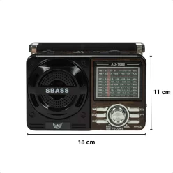 Radio Portatil Am Fm Bluetooth Retro Vintage Pilha E Bateria