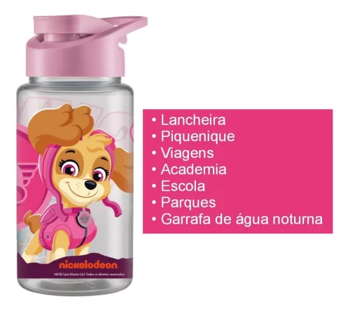 Squeeze Garrafinha Patrulha Canina Plástico 500ml Lancheira - Image 2