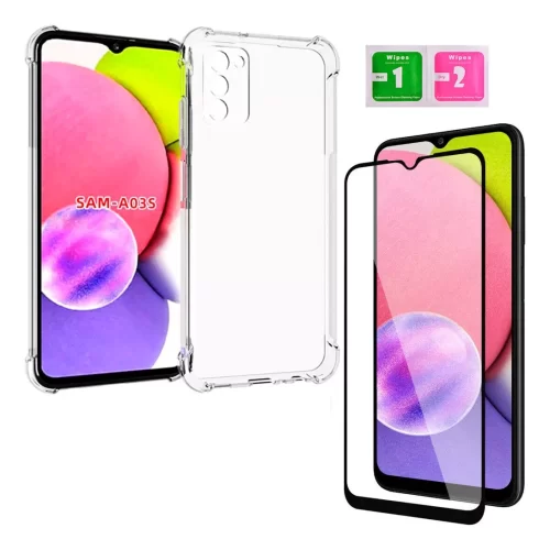 Capa Capinha + Película Vidro 3d Compatível Com Samsung A03s