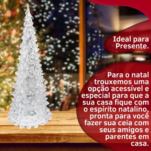 Enfeite De Mesa Natalino Mini Arvore De Natal Acrílico Led - Image 2