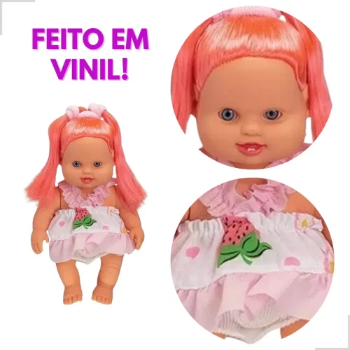 Boneca Baby Brinquedo Menina Lindinha Colors Morango M525 - Image 3