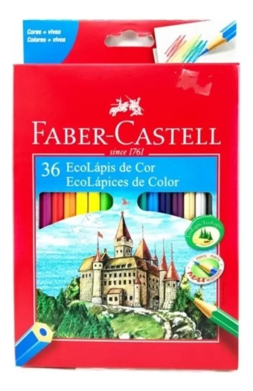 Lápis De Cor Sextavado Estojo 36 Cores Faber-Castell