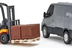 Van Miniatura Brinquedo Iveco Daily Com Empilhadeira Agille Cor sortido