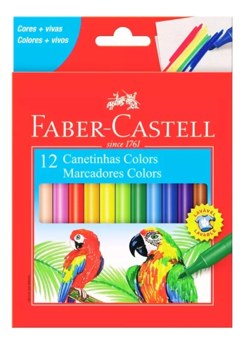 Canetinhas Coloridas Super Lavável 12 Cores - Faber Castell - Image 4