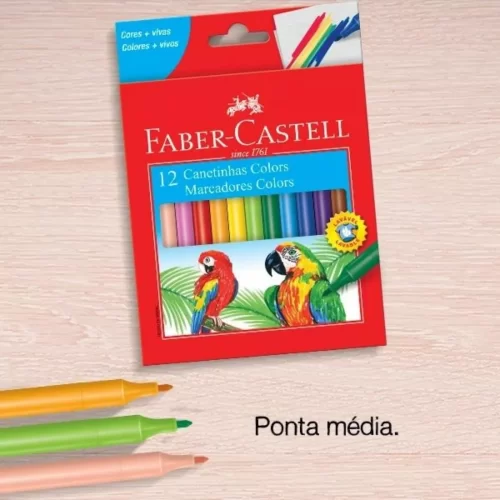 Canetinhas Coloridas Super Lavável 12 Cores - Faber Castell