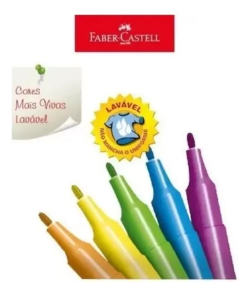 Canetinhas Coloridas Super Lavável 12 Cores - Faber Castell - Image 3