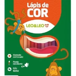 Lapis De Cor 36 Cores Sextavado Leo E Leo Pintar, Colorir