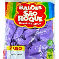 Balões Bexiga São Roque Nº 7 Liso Redondo C/50un Cor Lilás