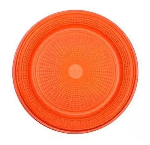 Prato Sobremesa Biodegradável 15cm Laranja Trik - 10 Unid