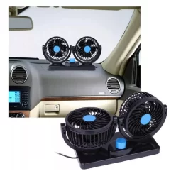 Ventilador Carro Automotivo Duplo Alto Fluxo Ar 12/24 Volts