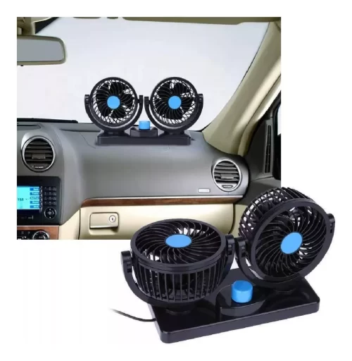 Ventilador Carro Automotivo Duplo Alto Fluxo Ar 12/24 Volts