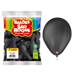 Balão – Balões São Roque PRETO N7 – 50 unidades