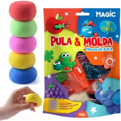 Massinha Massa Eva Pula E Molda Premium Modelagem Coloridas
