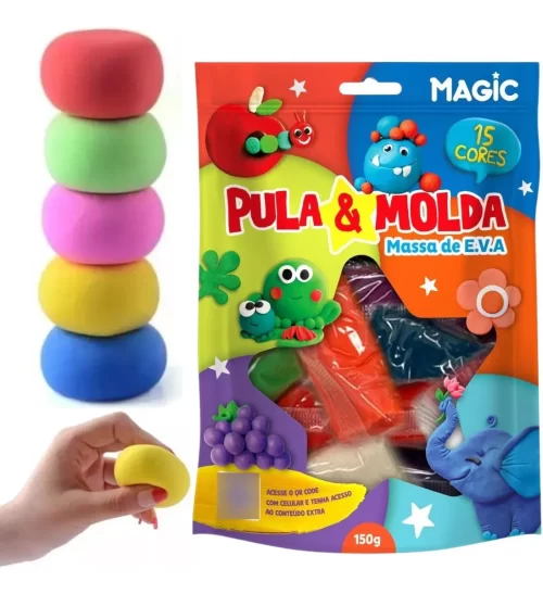 Massinha Massa Eva Pula E Molda Premium Modelagem Coloridas