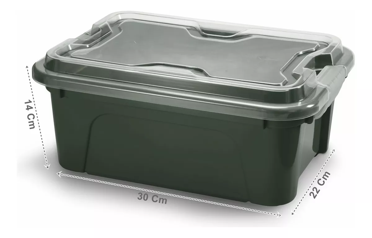 Organizador 5 Litros C/ Tampa E Travas Cores Solidas - Imagem 2