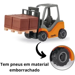 Empilhadeira Com Acessório Agille Working Brinquedo Infantil Cor Laranja