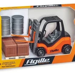 Empilhadeira Com Acessório Agille Working Brinquedo Infantil Cor Laranja