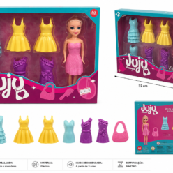 Boneca Jujy Passeio com 5 Vestidos e Acessórios – Ark Toys