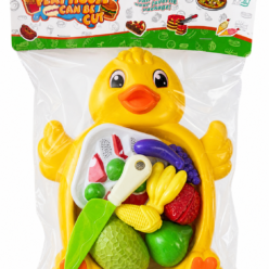 Kit Cozinha Infantil Patinho com Alimentos para Cortar – Brinquedo de Faz de Conta